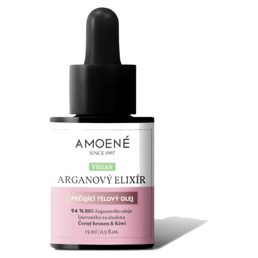 Amoené vegan arganový tělový olej Černý hrozen & kiwi